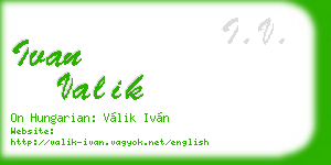 ivan valik business card